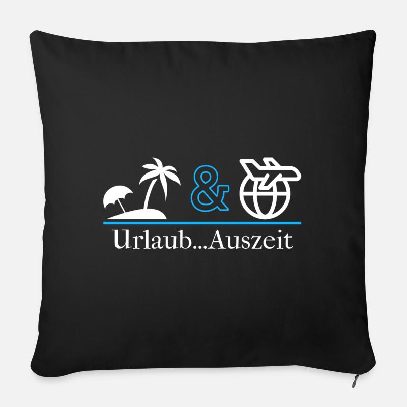 Urlaub - Sofakissenbezug 45 x 45 cm - Schwarz