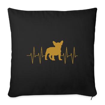 French Bulldog I love Frenchies - Sofa pillowcase 17,3'' x 17,3'' (45 x 45 cm) - black - Front