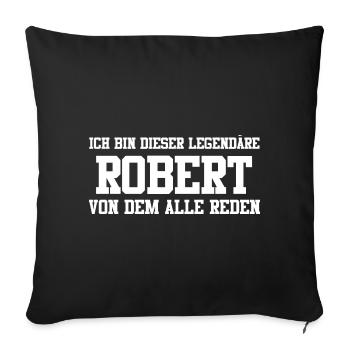 Robert Name Design - Sofakissenbezug 45 x 45 cm - Schwarz - Vorne