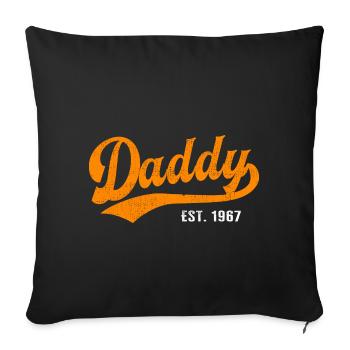Daddy - Meilleur papa papa du monde - fondé en 1967 - Housse de coussin décorative 45 x 45 cm - noir - Devant