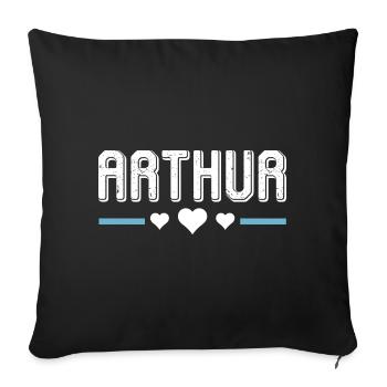 Arthur - Housse de coussin décorative 45 x 45 cm - noir - Devant