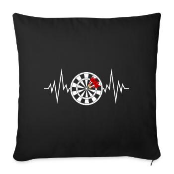 Darts Darts Darts Dartboard Heart Rate - Sofa pillowcase 17,3'' x 17,3'' (45 x 45 cm) - black - Front