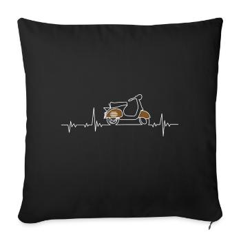 Battements de cœur de cyclomoteur - Housse de coussin décorative 45 x 45 cm - noir - Devant
