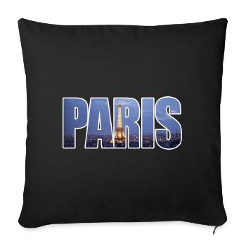 paris - Sofakissenbezug 45 x 45 cm - Schwarz - Vorne