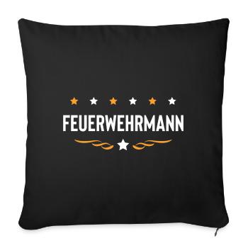 Feuerwehrmann Feuerwehr - Sofakissenbezug 45 x 45 cm - Schwarz - Vorne