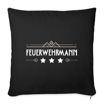 Feuerwehrmann Feuerwehr - Sofakissenbezug 45 x 45 cm - Schwarz - Vorne
