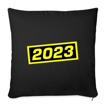 2023 année - Housse de coussin décorative 45 x 45 cm - noir - Devant
