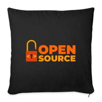 Open source - Sofa pillowcase 17,3'' x 17,3'' (45 x 45 cm) - black - Front
