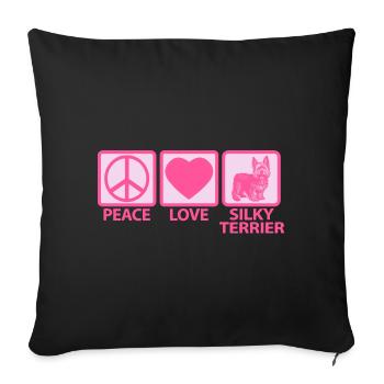 Australian Silky Terrier Mom Mistress Mama Sayings - Sofa pillowcase 17,3'' x 17,3'' (45 x 45 cm) - black - Front