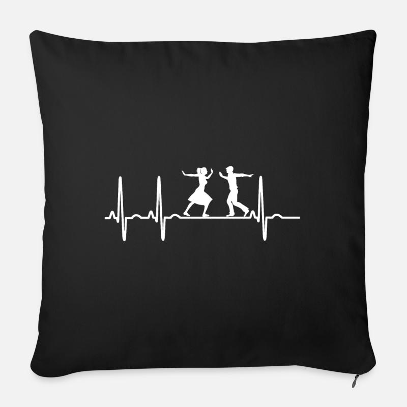 Lindy Hop Swing Tanzen Geschenk Heartbeat Boogie - Sofakissenbezug 45 x 45 cm - Schwarz