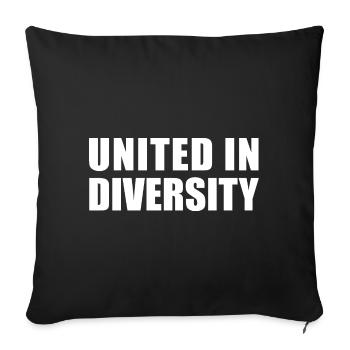 UNIS DANS LA DIVERSITÉ DIT LA FIERTÉ DE L'HUMANITÉ - Housse de coussin décorative 45 x 45 cm - noir - Devant