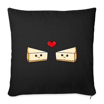 Cheesecake Couple Love Comic - Housse de coussin décorative 45 x 45 cm - noir - Devant