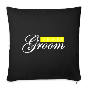 Équipe Groom Mariage - Housse de coussin décorative 45 x 45 cm - noir - Devant