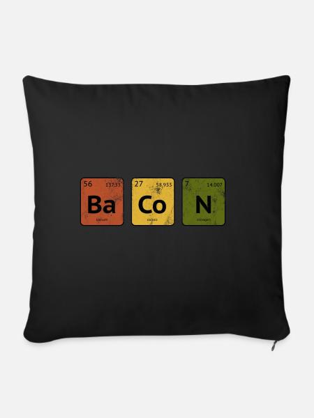 Periodensystem Bacon - Sofakissenbezug 45 x 45 cm - Schwarz