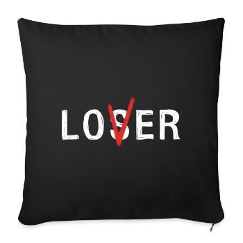 Loser or Lover - Sofa pillowcase 17,3'' x 17,3'' (45 x 45 cm) - black - Front
