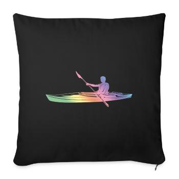 Rowing Silhouette - Sofa pillowcase 17,3'' x 17,3'' (45 x 45 cm) - black - Front