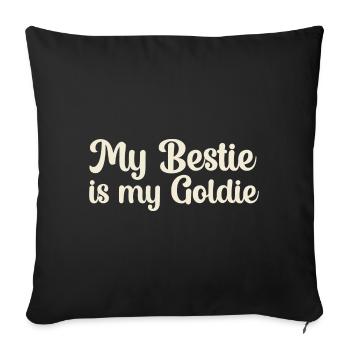 Dictons anglais de Golden Retriever à la crème drôles - Housse de coussin décorative 45 x 45 cm - noir - Devant