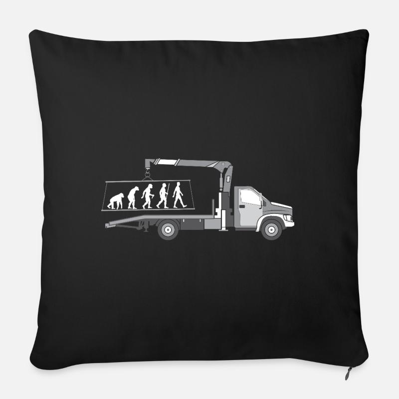 Abschlepper Evolution Silhouette Minimalistisch - Sofakissenbezug 45 x 45 cm - Schwarz