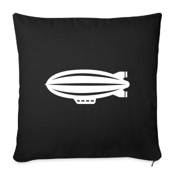 Symbole de l’icône Zeppelin - Housse de coussin décorative 45 x 45 cm - noir - Devant