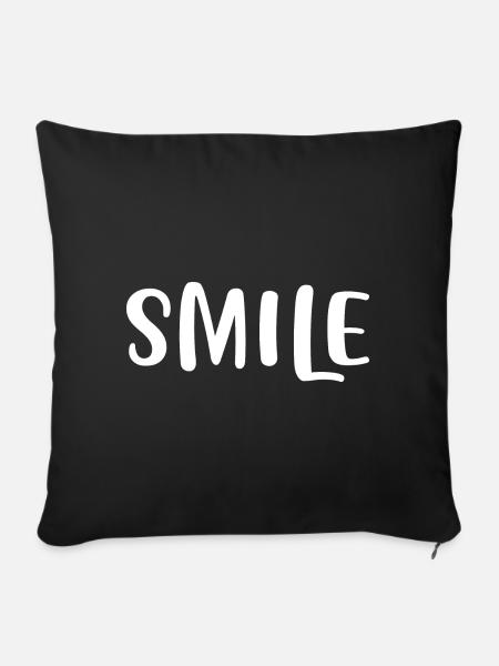 SMILE - Sofakissenbezug 45 x 45 cm - Schwarz