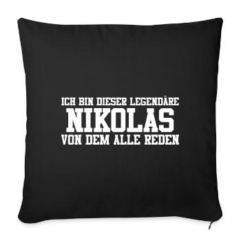 Nikolas Name Design - Sofakissenbezug 45 x 45 cm - Schwarz - Vorne