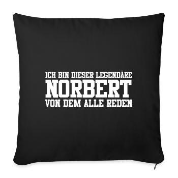 Norbert Name Design - Sofakissenbezug 45 x 45 cm - Schwarz - Vorne