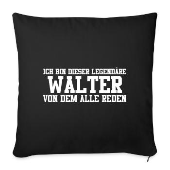 Walter Name Design - Sofakissenbezug 45 x 45 cm - Schwarz - Vorne
