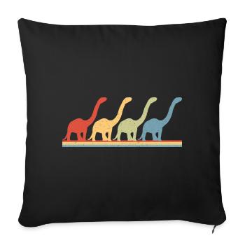 Brontosaure Dino cadeau - Housse de coussin décorative 45 x 45 cm - noir - Devant