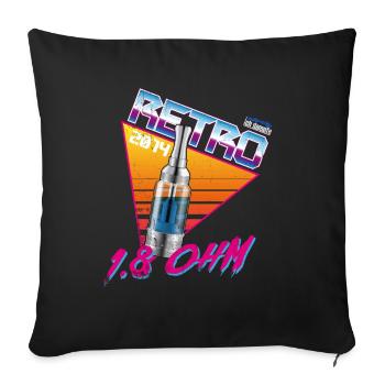 retro 1,8ohm - Sofakissenbezug 45 x 45 cm - Schwarz - Vorne