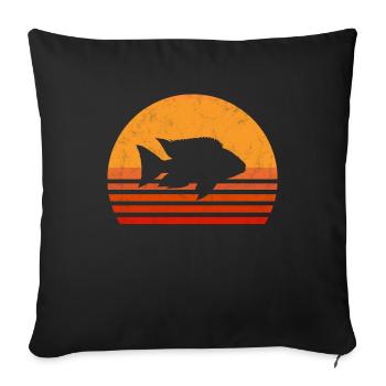 Cichlidés africains Malawi cadeau d'aquarium - Housse de coussin décorative 45 x 45 cm - noir - Devant