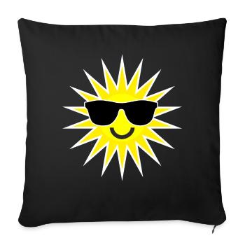Soleil smilie - Housse de coussin décorative 45 x 45 cm - noir - Devant