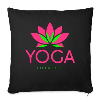 Yoga Lebensstil - Sofakissenbezug 45 x 45 cm - Schwarz - Vorne