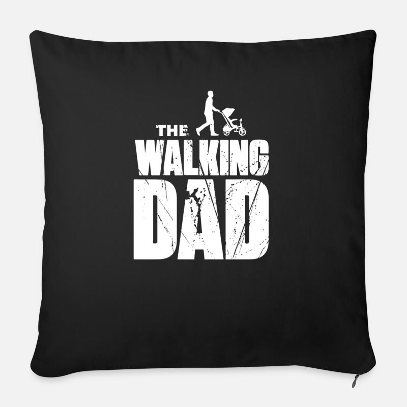 The Walking Dad - Housse de coussin décorative 45 x 45 cm - noir