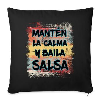 Dance Salsa - Salsa Tanz Geschenk - Sofakissenbezug 45 x 45 cm - Schwarz - Vorne