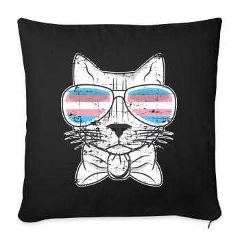 Katze Transsexuell LGBT Transgender - Sofakissenbezug 45 x 45 cm - Schwarz - Vorne