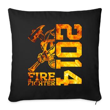 12E ANNIVERSAIRE DE LA BRIGADE DES POMPIERS 2014 - Housse de coussin décorative 45 x 45 cm - noir - Devant