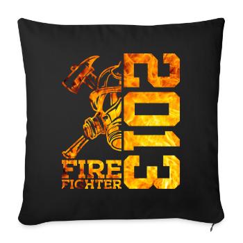 13E ANNIVERSAIRE DE LA BRIGADE DES POMPIERS 2013 - Housse de coussin décorative 45 x 45 cm - noir - Devant