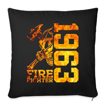 63E ANNIVERSAIRE DE LA BRIGADE DES POMPIERS 1963 - Housse de coussin décorative 45 x 45 cm - noir - Devant