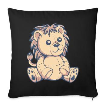 cute lion stuffed animal - Sofa pillowcase 17,3'' x 17,3'' (45 x 45 cm) - black - Front