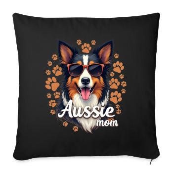 Aussie Mom - Sofakissenbezug 45 x 45 cm - Schwarz - Vorne