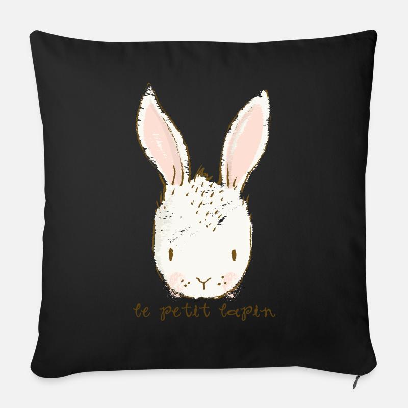 le petit lapin - Sofakissenbezug 45 x 45 cm - Schwarz