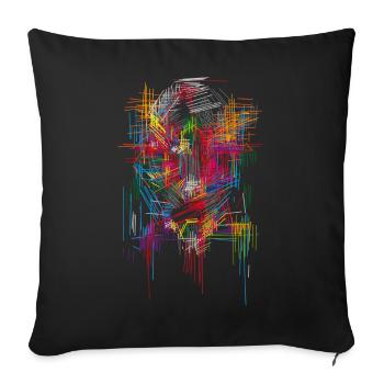 Scifi Architektur Kopf - Sofakissenbezug 45 x 45 cm - Schwarz - Vorne