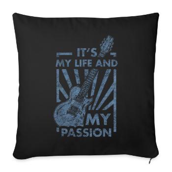 Guitariste guitariste instrument de musique musicien - Housse de coussin décorative 45 x 45 cm - noir - Devant