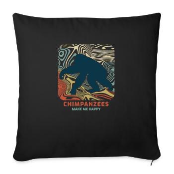 Schimpanse - Sofakissenbezug 45 x 45 cm - Schwarz - Vorne