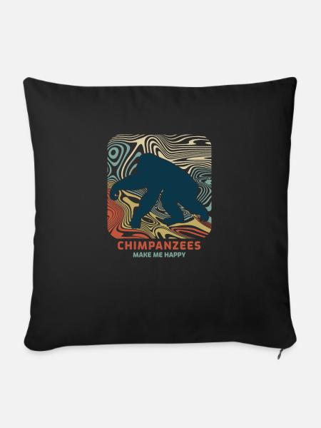 Schimpanse - Sofakissenbezug 45 x 45 cm - Schwarz