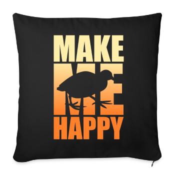 Quail Luck - Sofa pillowcase 17,3'' x 17,3'' (45 x 45 cm) - black - Front
