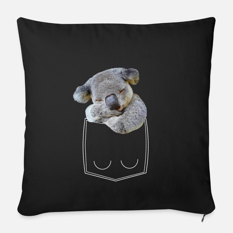 Koala Bär in Brusttasche Hemdtasche - Sofakissenbezug 45 x 45 cm - Schwarz