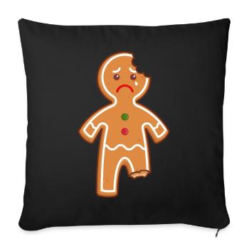 Lebkuchenmann Lebkuchen Mann Gingerbread Mi Mi Mi - Sofakissenbezug 45 x 45 cm - Schwarz - Vorne