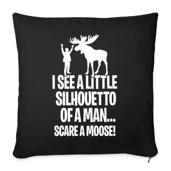 Je vois un peu de silhouetto d’un homme rock blague de musique - Housse de coussin décorative 45 x 45 cm - noir - Devant