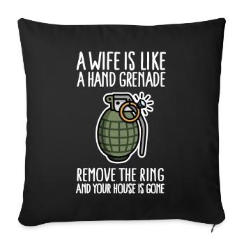 Drôle JGA soldaat enterrement de vie de garçon militaire - Housse de coussin décorative 45 x 45 cm - noir - Devant
